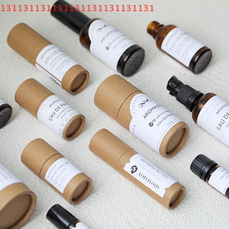 1Pcs Thick Round Cowhide Empty Paper Tube Essential Oil Roller Bottle Packaging Box for Oil Perfume Container