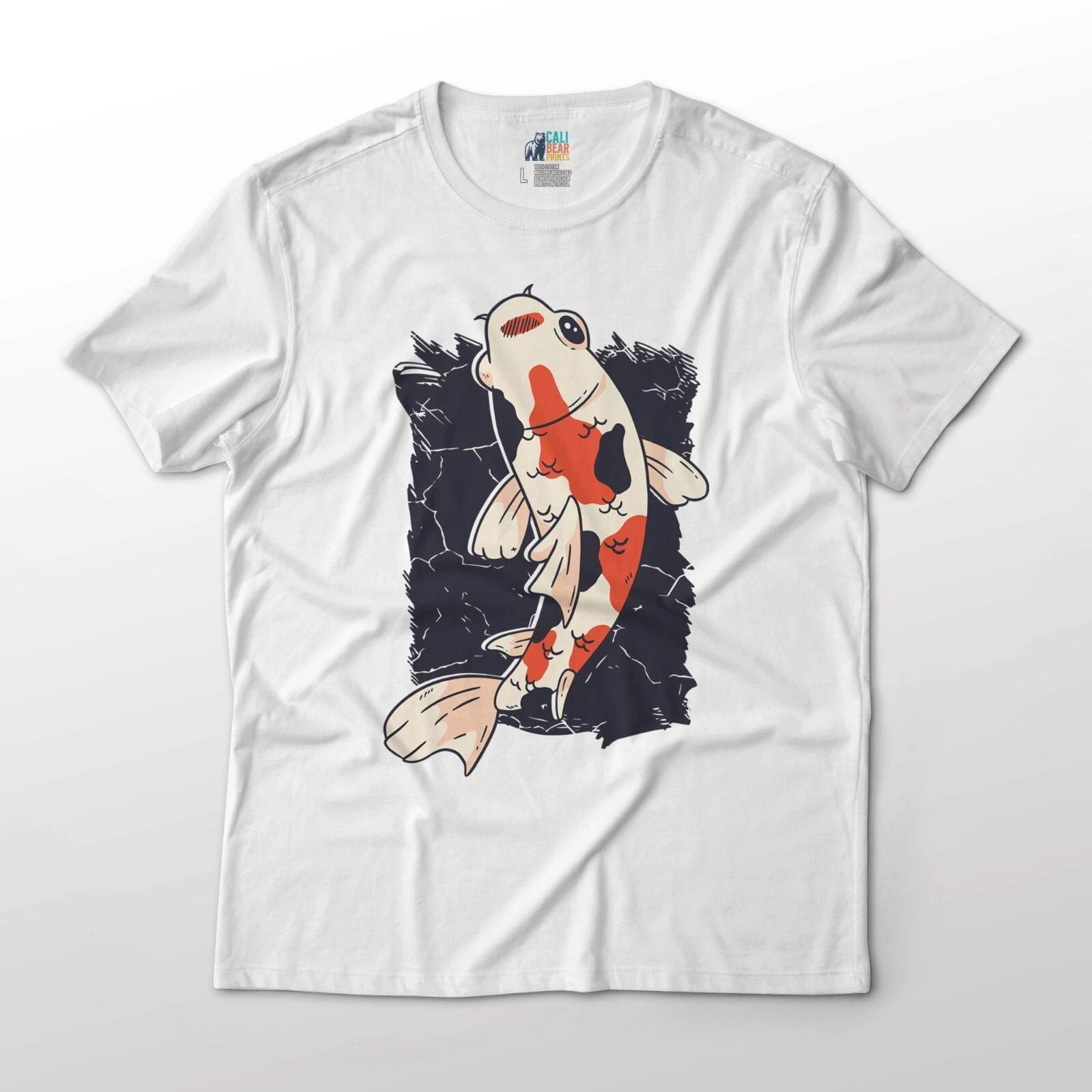 Koi Fish Minimalist Art Animal Graphic T-T-Shirt Print 4XL