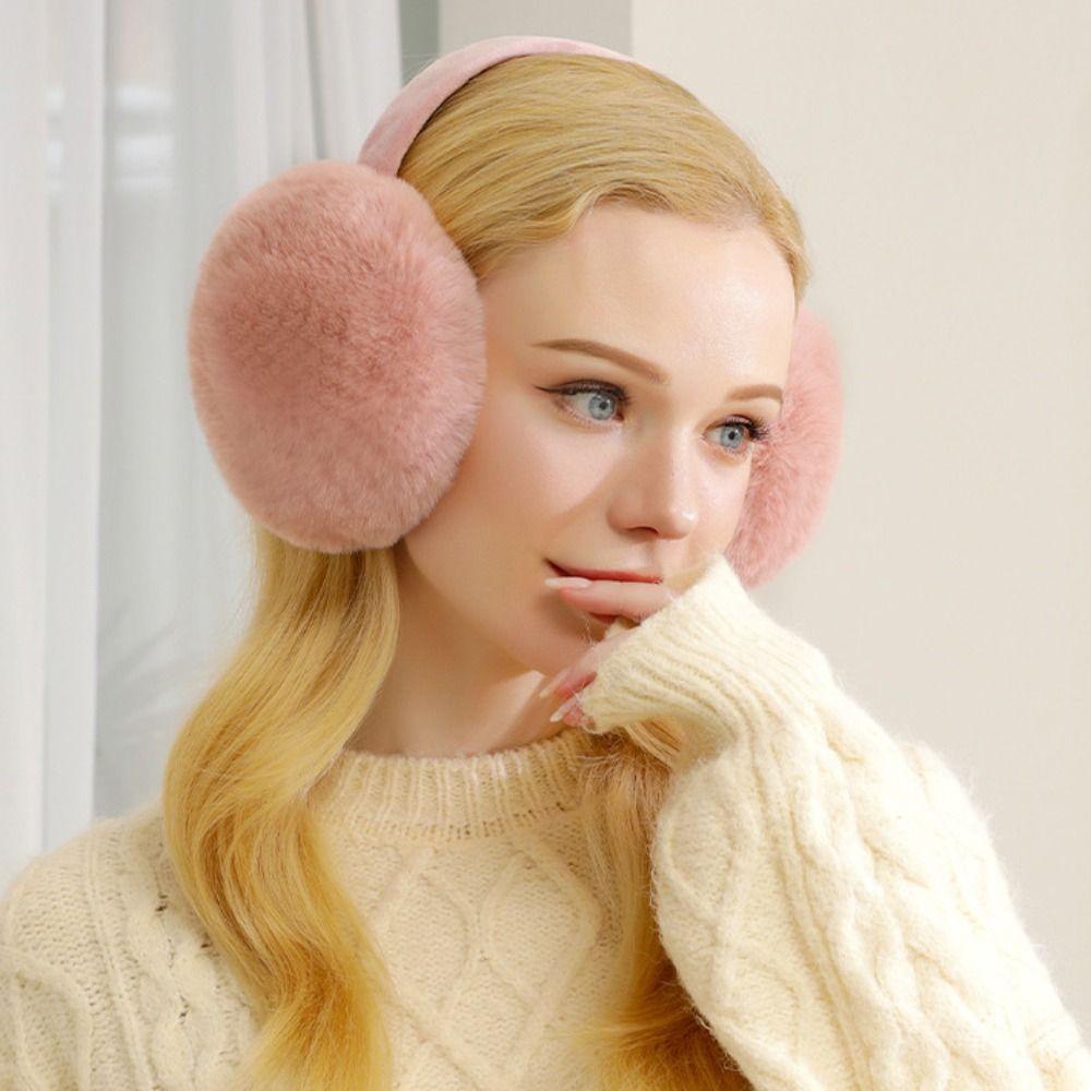 Solid Color Imitation Fur Plush Earmuffs Folding Foldable Ear Cover Comfortable Ear Muffs  Student