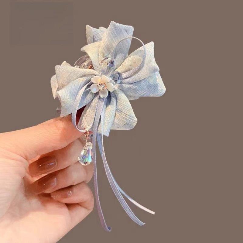 

Elegant Bowknot Orchid Flower Hair Clip For Women Girl Headwear Ornament Accessries