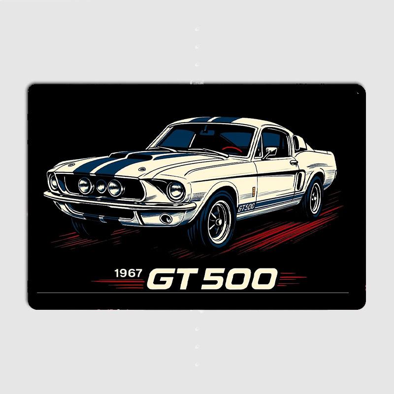 

1967 Mustang Shelby GT500 Fastback Classic Car Metal Sign Poster Garage Decoration Room Decor Car Club Tin Home Decor 20x30cm（7.8x11.8inch）