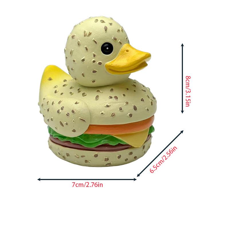 

Creative Hamburger Duck Home Table Resin Decorative Item Craft Piece for Decoration, Gift, Collection Item