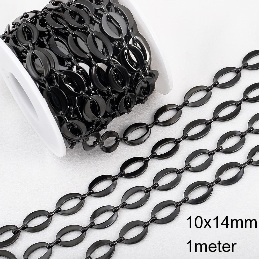 2meter 1meter Black Plated Chain for Men Punk Jewelry Making Necklace Stainless Steel Trend Link Chain Chunky Chain DIY Bracelet