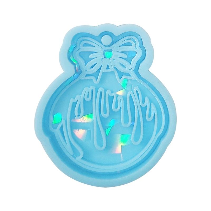 DIY Light and Shadow Keychain Christmas Silicone Epoxy Mold DIY Ornaments Pendant Crafting Mould for Valentine Gift