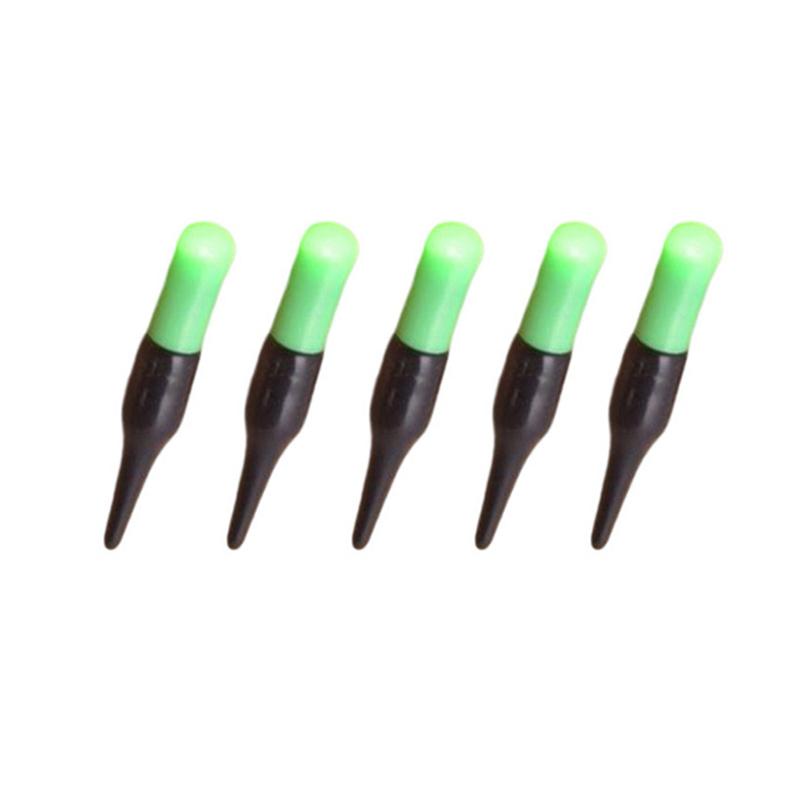 5Pcs Led Luminous Floating Tail Light Glow Color Change Stick Bean Thick Head Fishing Float Tail Light Fishing Gear Accessories