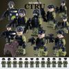 12 Teile/satz SWAT Stadt Polizei CTRU Spezielle Polizist Team Bausteine ​​Puppe mit Zubehör Camouflage Minifiguren Kinder Diy Ziegel Spielzeug junge Geschenke
