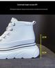 Women's High Top Cowhide Platform Sneakers - Autumn Breathable Casual White Shoes