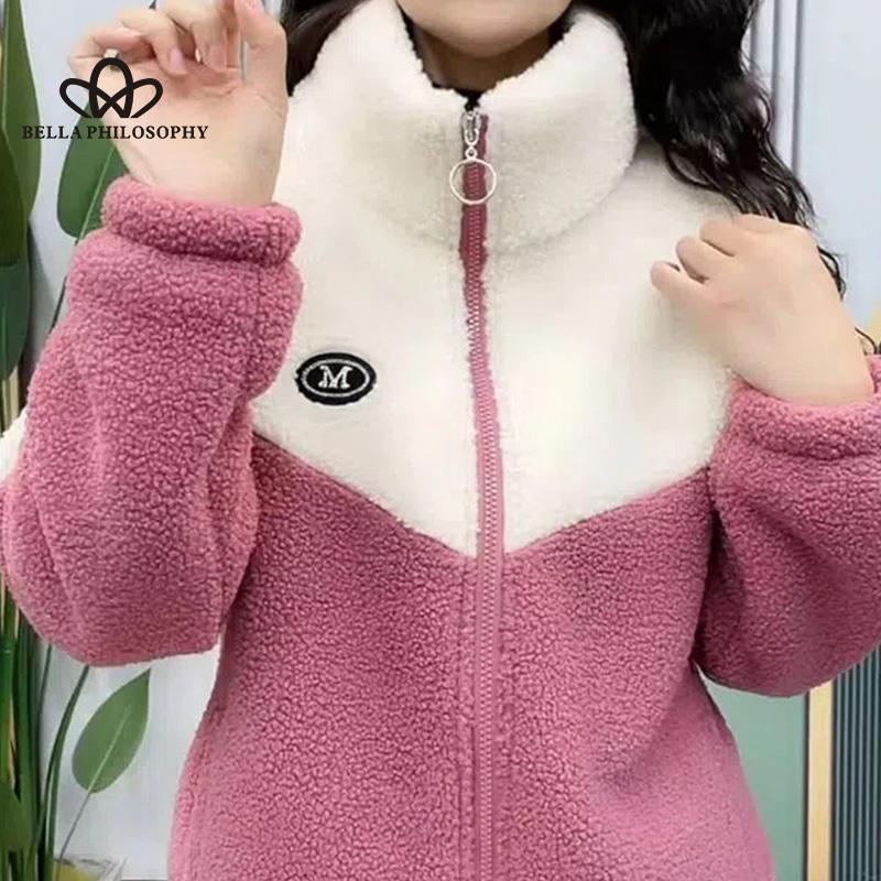 Women Jacket Cotton Coat Tops Lamb Fleece Polyester Thick Quilted Coat Colored Warm