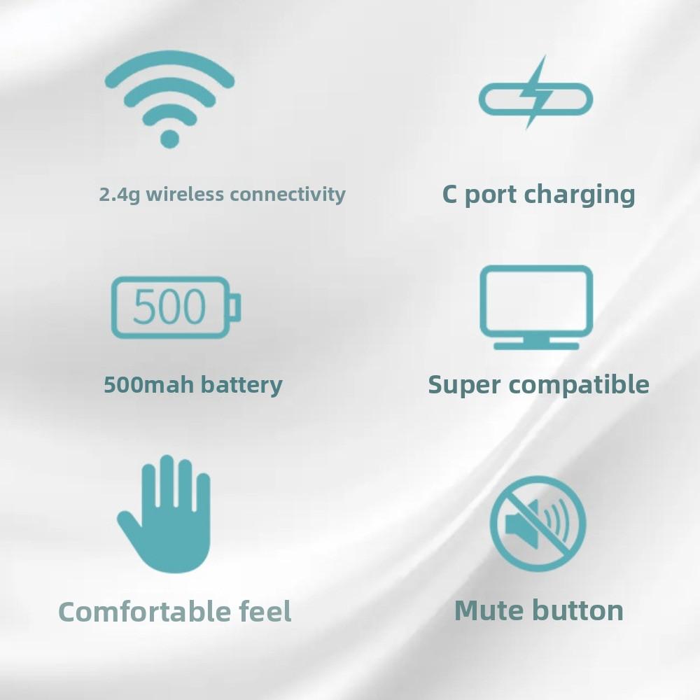 Transparent Laptop Wireless Mouse Dual Mode Rechargeable Mouse 2.4G Wireless Mouse Office/Home