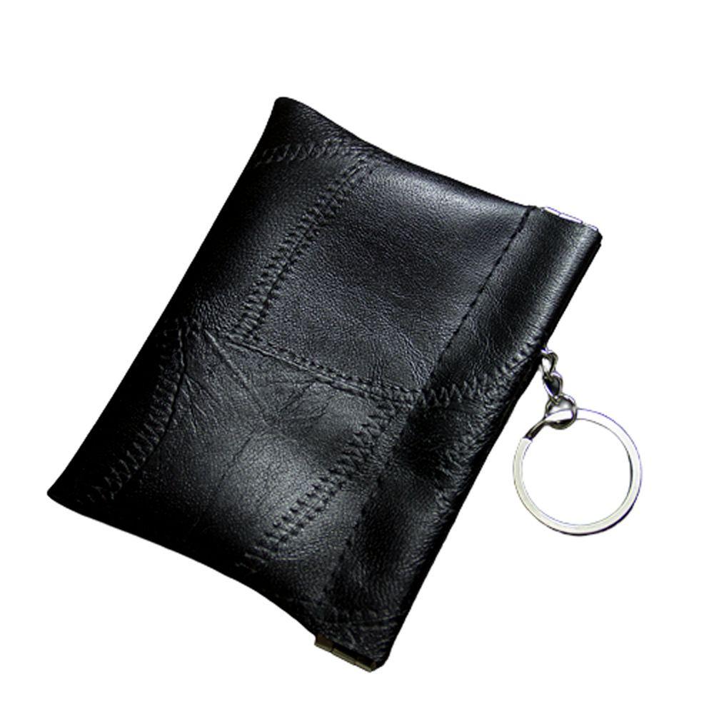 Money Change Bag Snake Texture Brown Men Wallets with Keyring PU Leather Card Holders Coin Purse