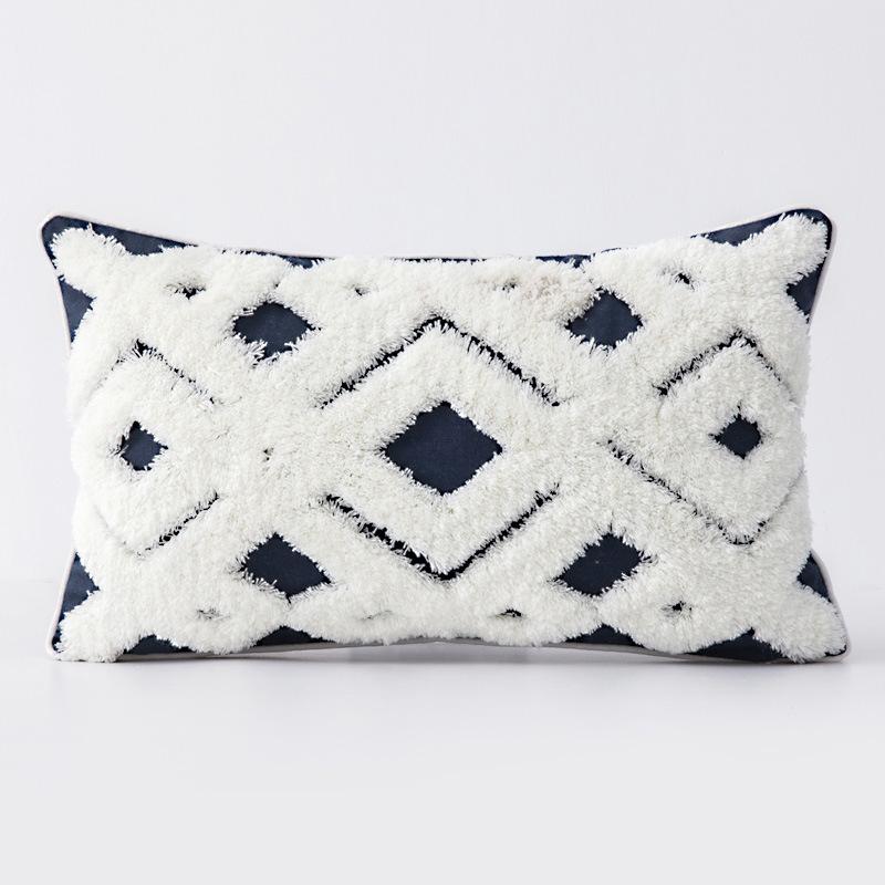 Home Decoration Ethnic Style Cushion Bedside Ins Moroccan Lace Tassel Tufted Pillow Cover