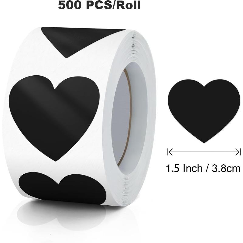 500pcs/roll Heart Stickers Roll Valentine's Day Love Shape Labels Removable for Craft Envelopes Boxes Gift Tags Bags Wedding