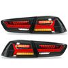 Full LED Dynamic Tail Lights Smoke Lens With Welcome Light Replacement for Mitsubishi Lancer Evo X 2008‑2017