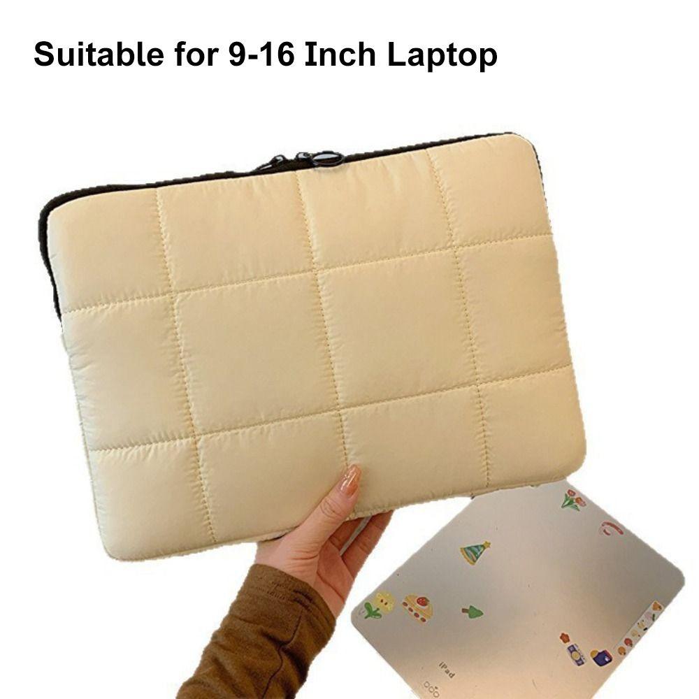 Quilted Puffer Pillow Laptop Sleeve 9-16 Inch Puffy Tablet Pouch Professional Carrying Case Travel
