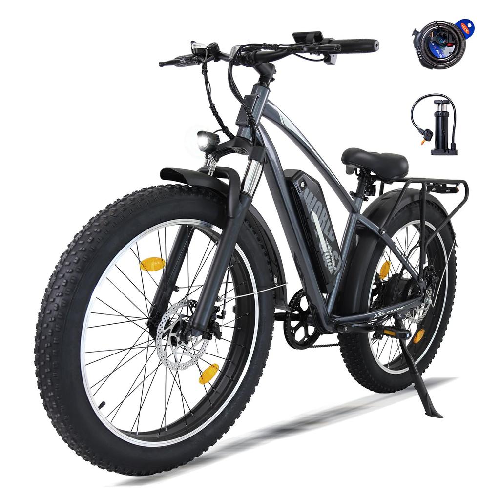 AVDL A35 E-Bike Elettrica da Neve Fuoristrada per Adulti 250W Batteria 48V15.6Ah Ruote Fat da 26 Pollici E-Bike da Montagna per Ciclismo Fuoristrada all'Aperto