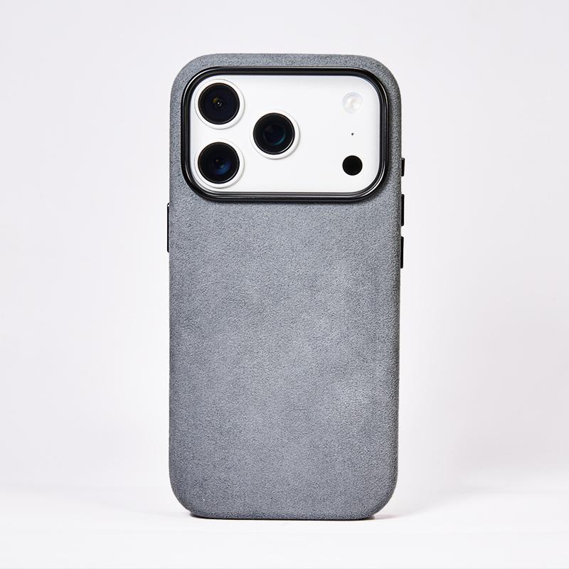 Soft Phone Case for IPhone 17 Pro Max Luxury Business Leather Case for IPhone 16 Pro Back Cover Blue Grey Color Magnetic