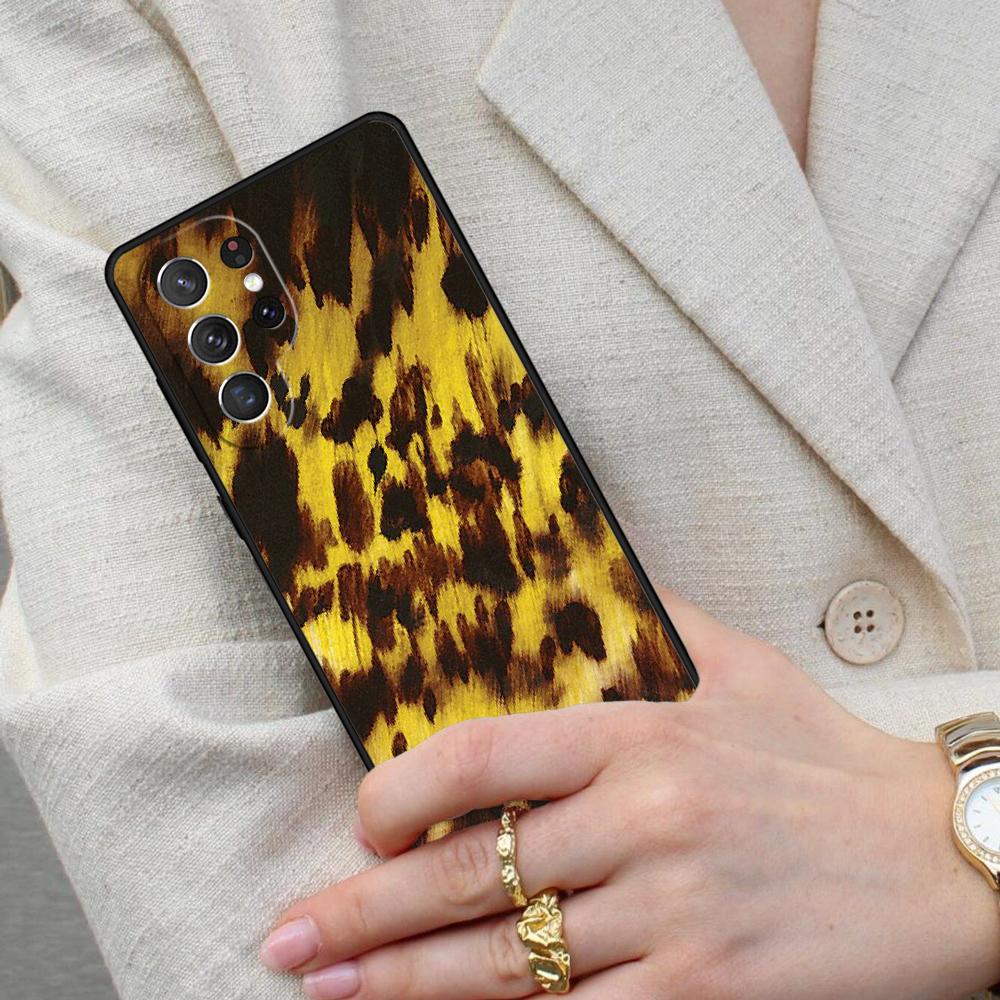 Tortoise Shell Pattern Marble Cell Phone Case for Samsung Galaxy S26 Ultra S25 S24 S23 S22 S21 S20 Note10 Cover