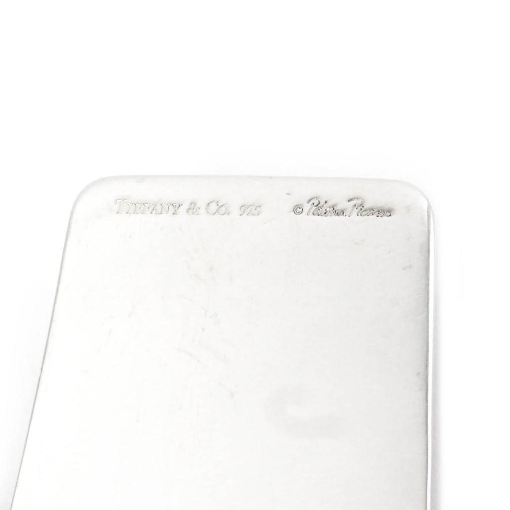 Great TIFFANY&Co. Money clip Logo Bill Clip Silver SV925 mens Used