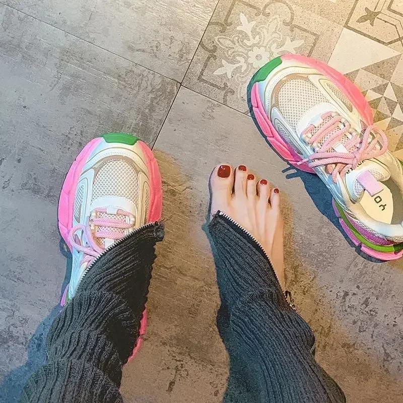 Women's Casual Chunky Sneakers Woman Breathable Platform Sports Shoes for Women  Spring Autumn Fashion Thick Sole Trainers