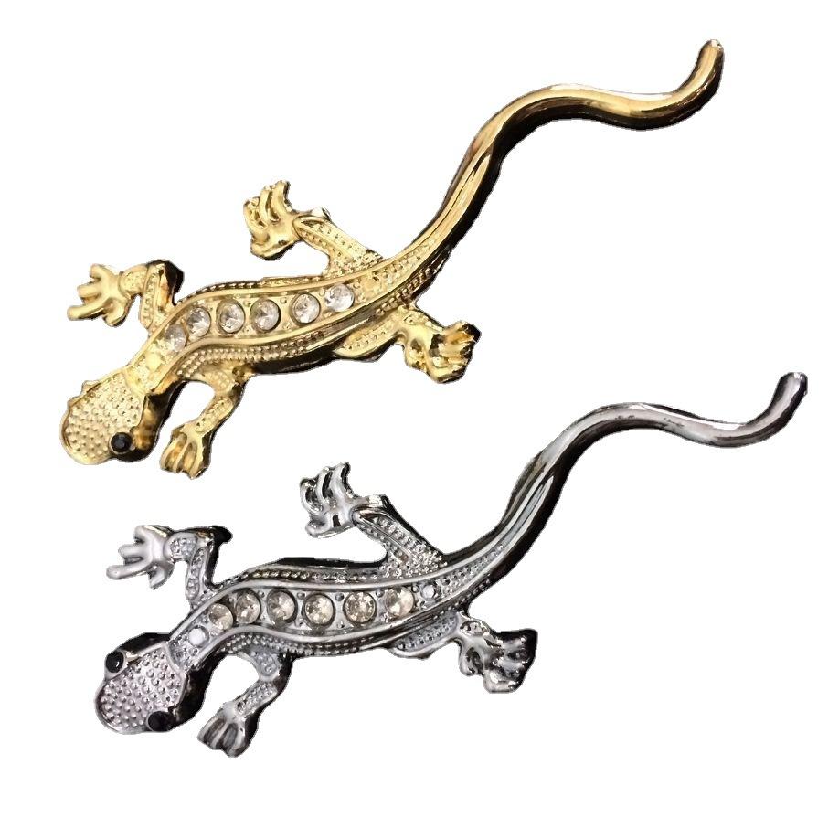 

Металлическая наклейка Diamond Gecko, украшение кузова автомобиля, 3D-наклейки для автомобиля, наклейка с изображением животных, наклейка на мотоцикл, наружный аксессуар серебряный