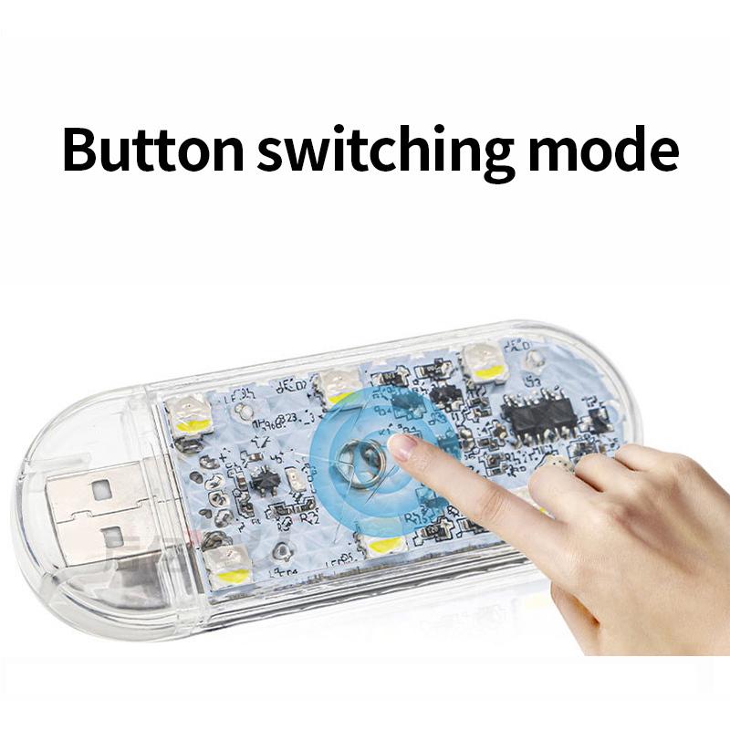 LED Car Mini Touch Light USB Charging Portable Auto Roof Ceiling Reading Night Lamp Wireless Car Decoration Ambinet Light