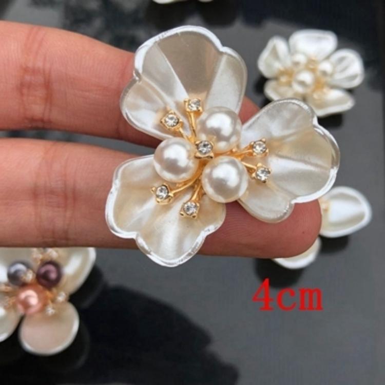 4 KS, Imitace perly z mušle, Květinová nášivka, Srdce, Květina, Hřebenatka, Šperkové doplňky, Ruční kytice, DIY, Vlasy, Boty, Oblečení, Tašky, Materiál