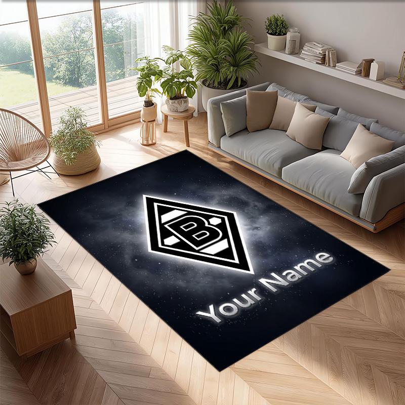 Tappeto in Cristallo Velluto Stampato Borussia Mönchengladbach Tappeto Antiscivolo in Cristallo Velluto Per Divano Camera da Letto Decorazione Interna per la Casa