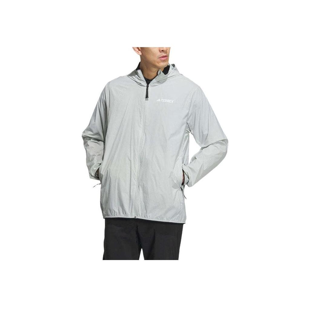 Adidas Wind.Rdy Hooded Sports Jacket Men Outerwear Silver-Grey IU2672