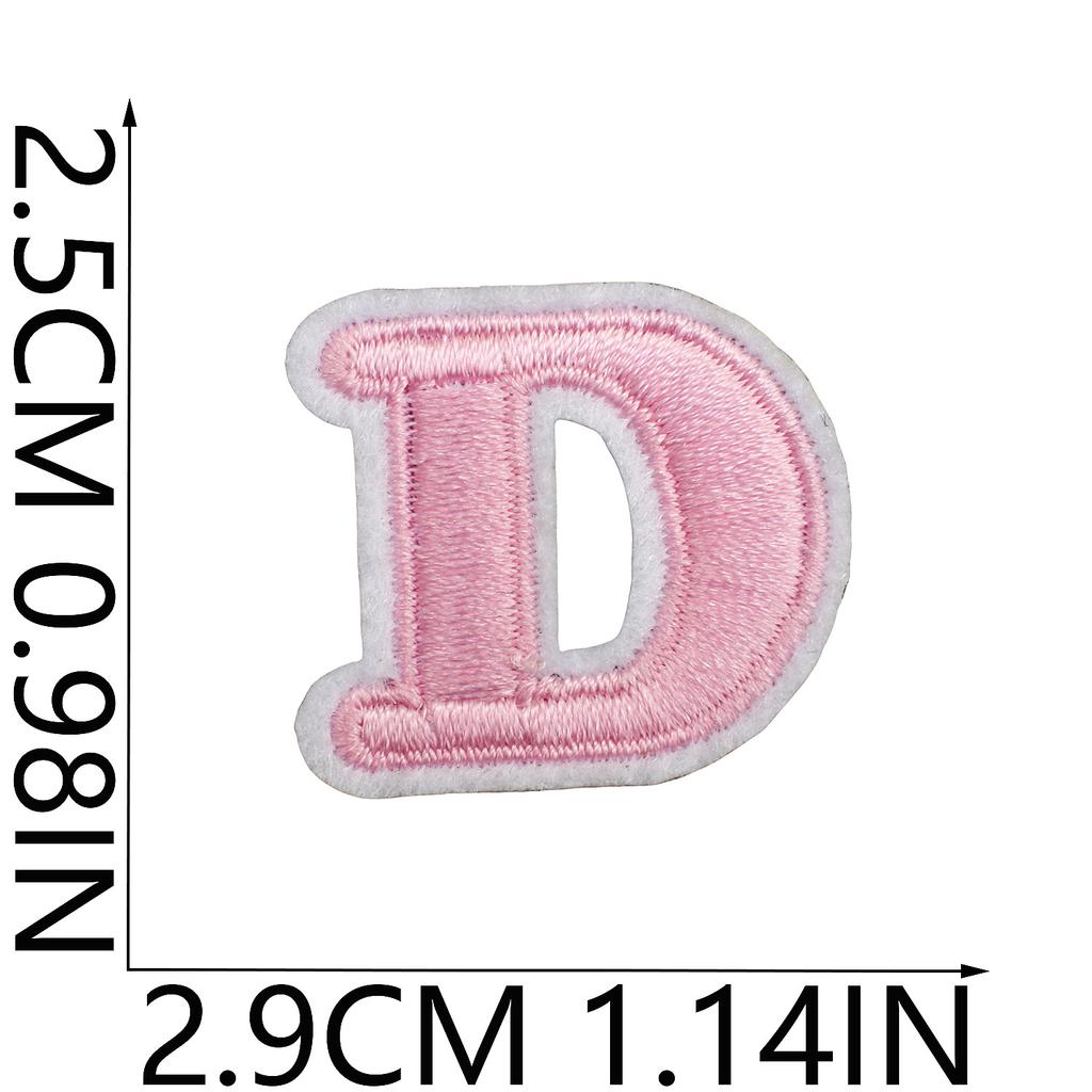 Mini Pegatina de Tela Bordada con Alfabeto Inglés Tamaño Pequeño DIY para Bolso Cambiante Parche Decorativo Pegatina Etiqueta Bordada por Computadora Número