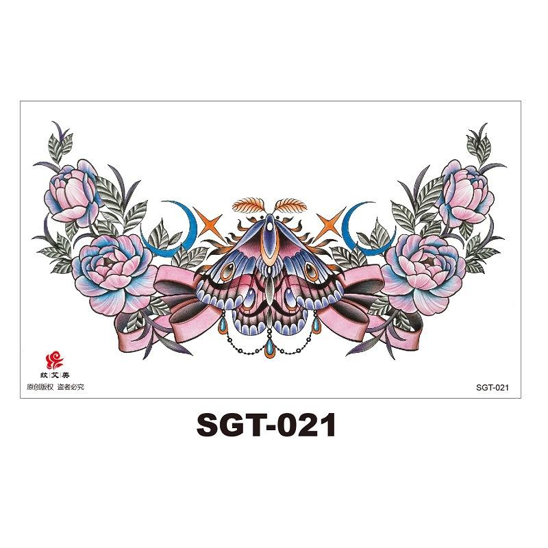 Chest Large Pattern Chest Sticker Male And Female Simulation Disposable Flower Body English Faucet Plain Flower Tattoo Sticker