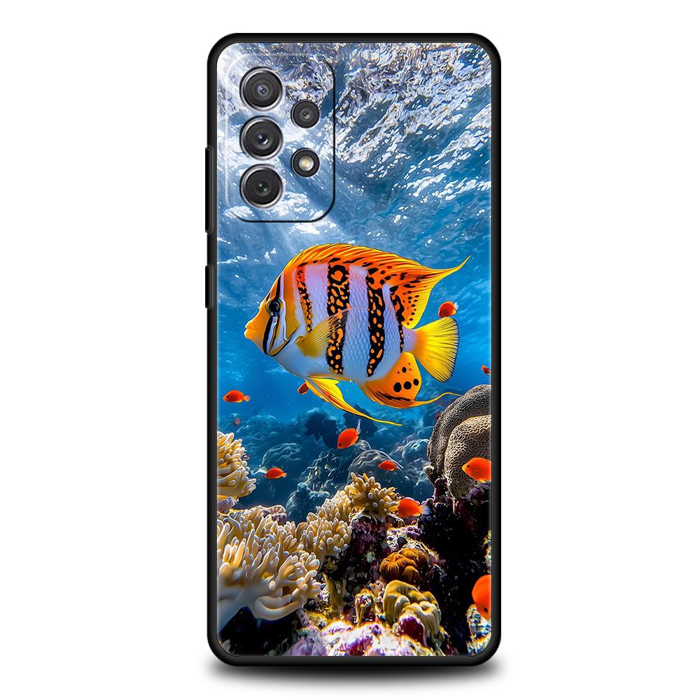 Phone Case For Samsung A15 A13 A35 A55 A51 A71 A41 A31 A21S A03S A05 A17 A23 A25 A33 A53 A73 5G A07 4G Cover Cartoon Cute Fish