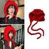 Oversized Unisex Knit Hooded with Neck Warmer Weaving Hat for Outdoor Activities and Street Fashion