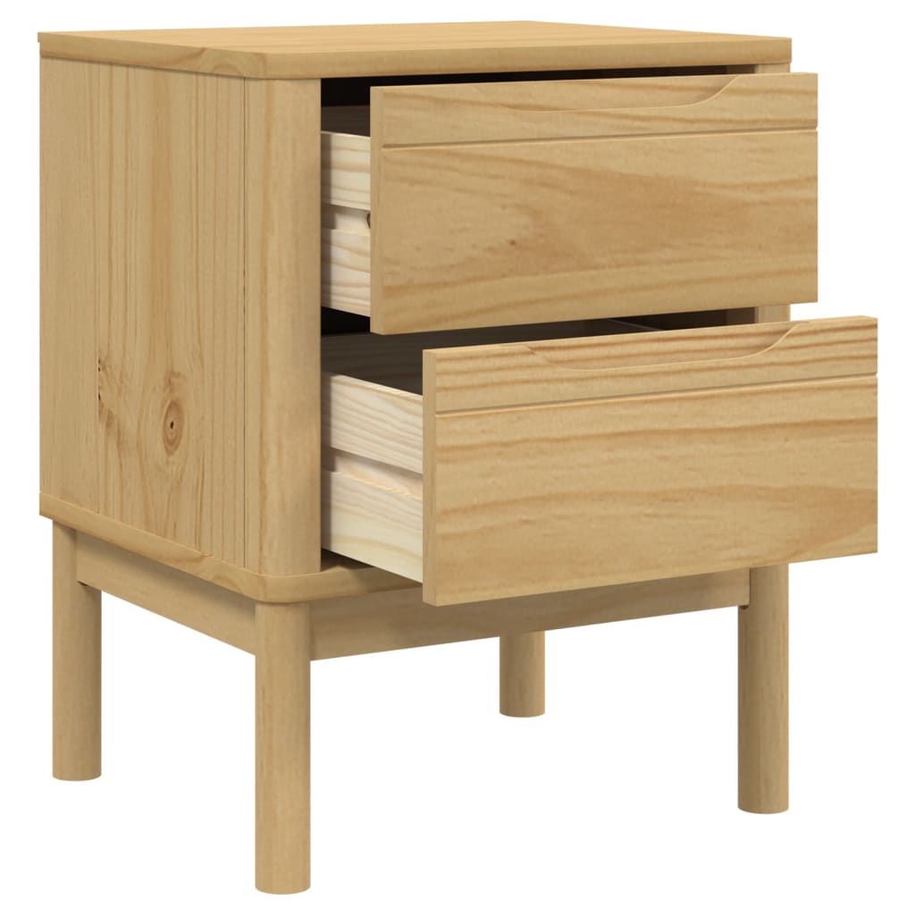 Nightstand Wax Brown 45 x 39 x 57 cm Solid Pine Wood