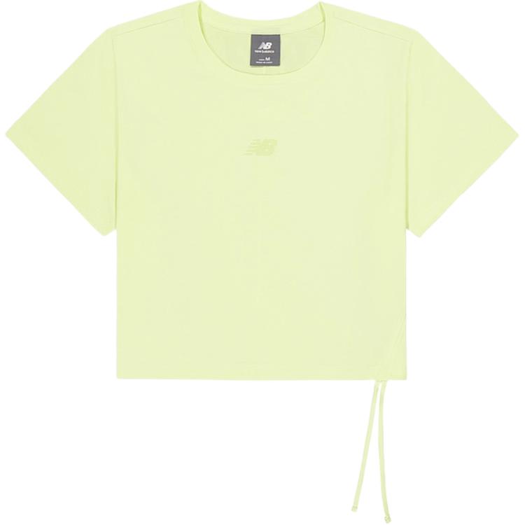 New Balance T Shirts Women s Yellow Green Crew Neck Moderate NEF34202-LYL L