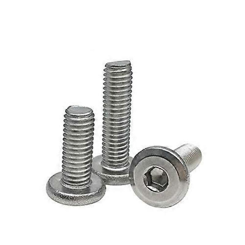 10 Pack Stainless Steel Hex Socket Cap Screws, M6 x 35mm, 304 SS Flat Head Hex Drive Machine Screws, Corrosion Resistant