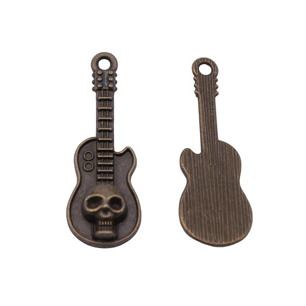 Musical Charms Multi Color Alloy Guitar Pendants For Music Themed Jewelry Making