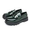 New Men Tassel Shoes Green Thick Sole Wear-resistant Breathable Comfortable High-quality Loafers Sizes 38-46 Men Shoes