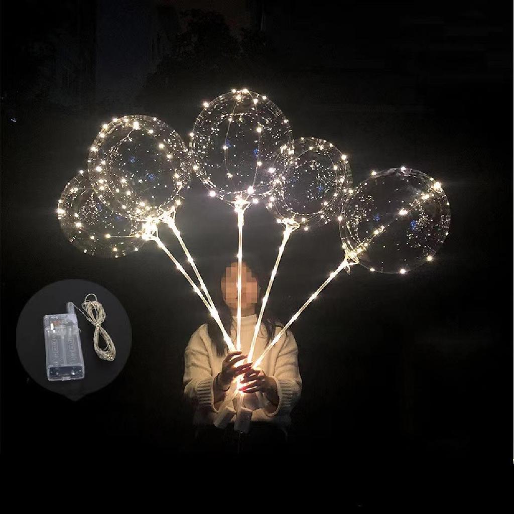 Glowing Bobo Balloon - Transparent LED Light-Up Balloon for Kids' Toys and Wedding Decorations