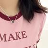 Wind Smile Colorful Dripping Trapezoidal Smiley Face Pendant Necklace Female Sweet Versatile Collarbone Chain