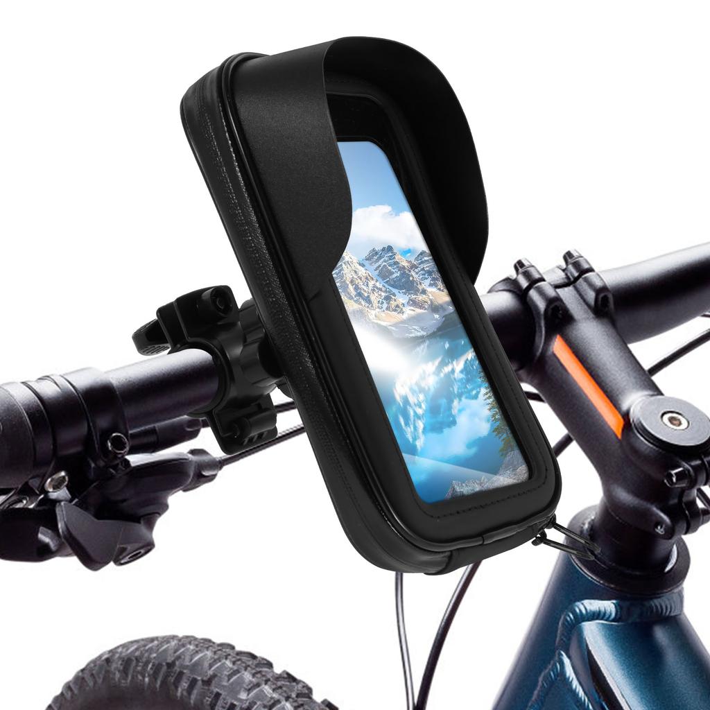 360° Rotatable Bike Phone Holder Bag Waterproof Motorcycle Handlebar Bag Bicycle Pouch Touch Screen Phone Mount Accessories