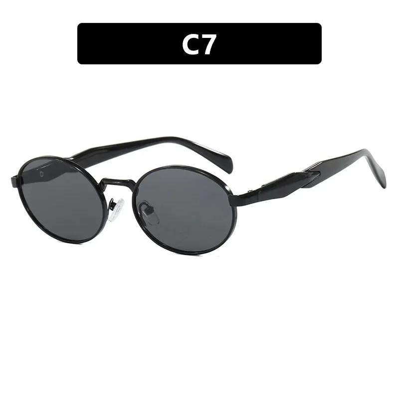 

Солнцезащитные очки UV400 Эллиптические металлические солнцезащитные очки женские модные винтажные солнцезащитные очки высокого класса класса люкс