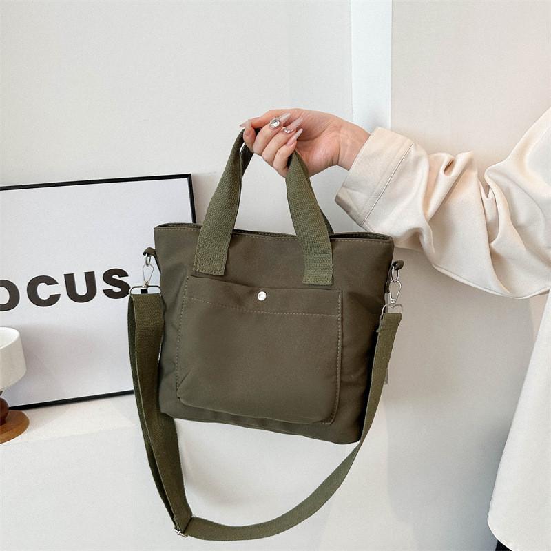 Canvas Tote Bag For Women With Topstitched Detail And Zipper Closure For Casual Daily Use