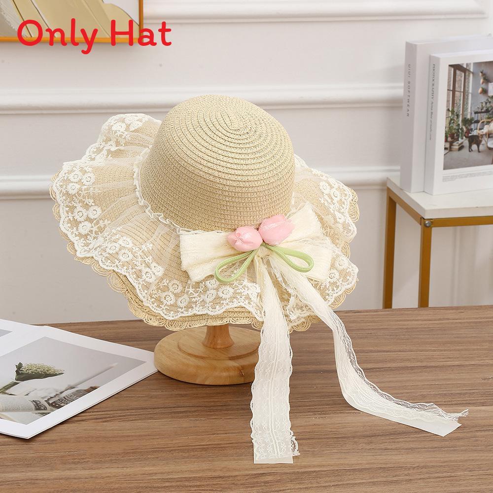 Korean Style Sun Hat With Bow Tie And Flowy Ribbon For Face Sunshade And Casual Wear