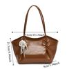 with Pendant Commuting Handbag PU Leather French Tote Bag Autumn Winter Underarm Bag  Travel