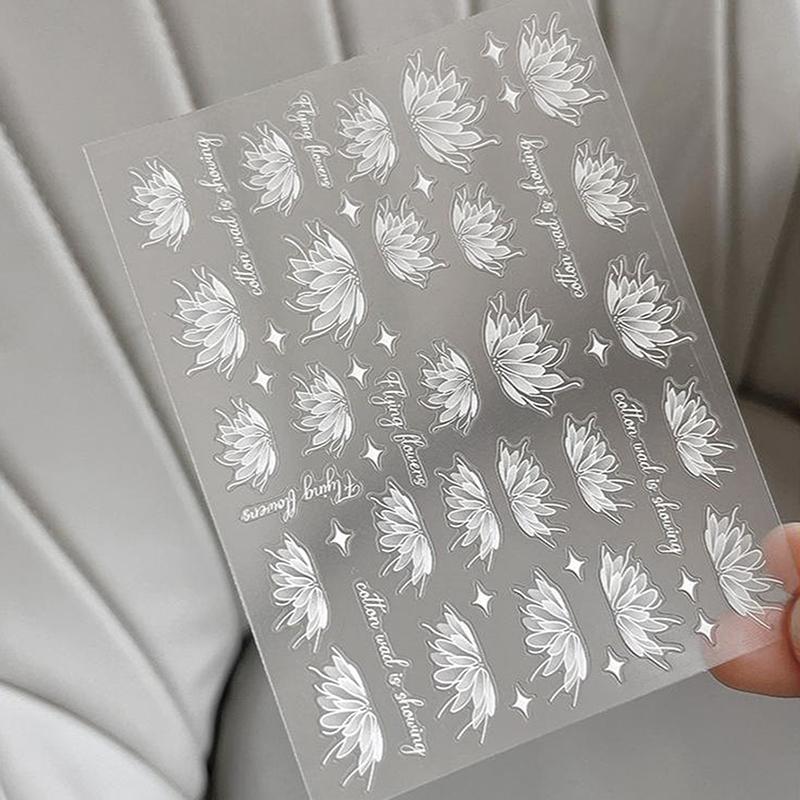 Tianyi Butterfly Flower Nail Stickers Four Star Exquisite Light Luxury Style Flat With Adhesive Nail Decorations