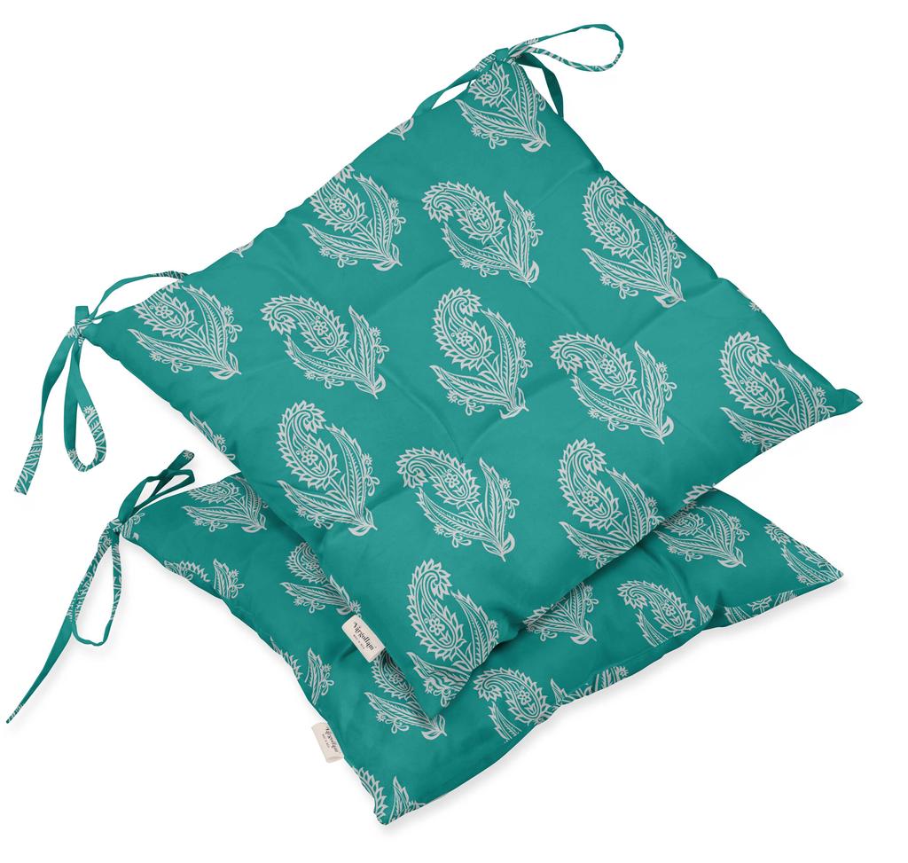 Vargottam Indoor Outdoor Tufted Printed Square Seat Patio Cushion Set Of 2 Water Resistant Patio Furniture Seat Cushion 19-inches, Brown |