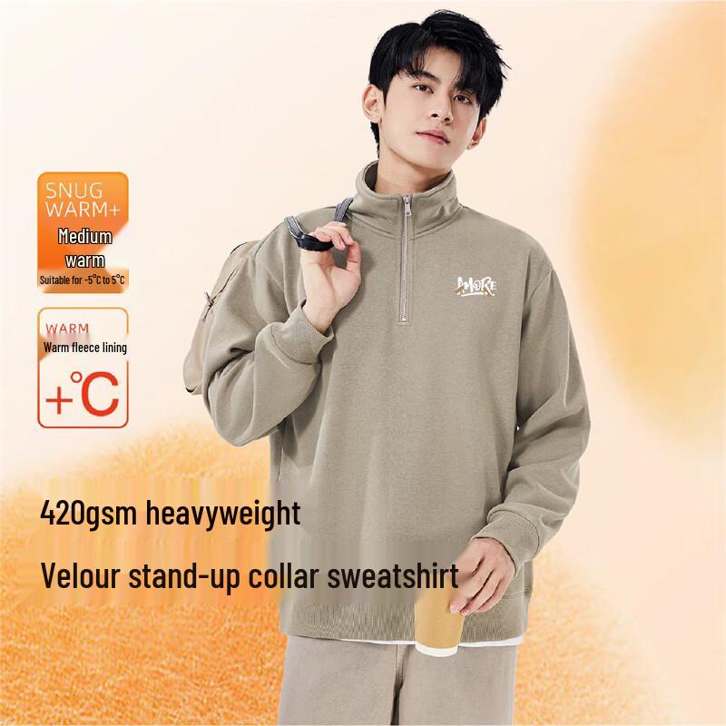 Baleno Men's Winter Fleece Stand-Collar Half-Zip Sweatshirt
