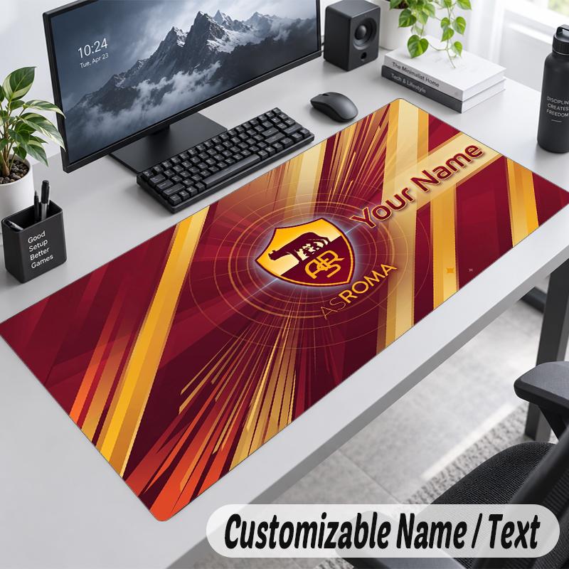 Custom Name Text Mouse Pad AS Roma FC Personalized Desk Pad For Work And Gaming