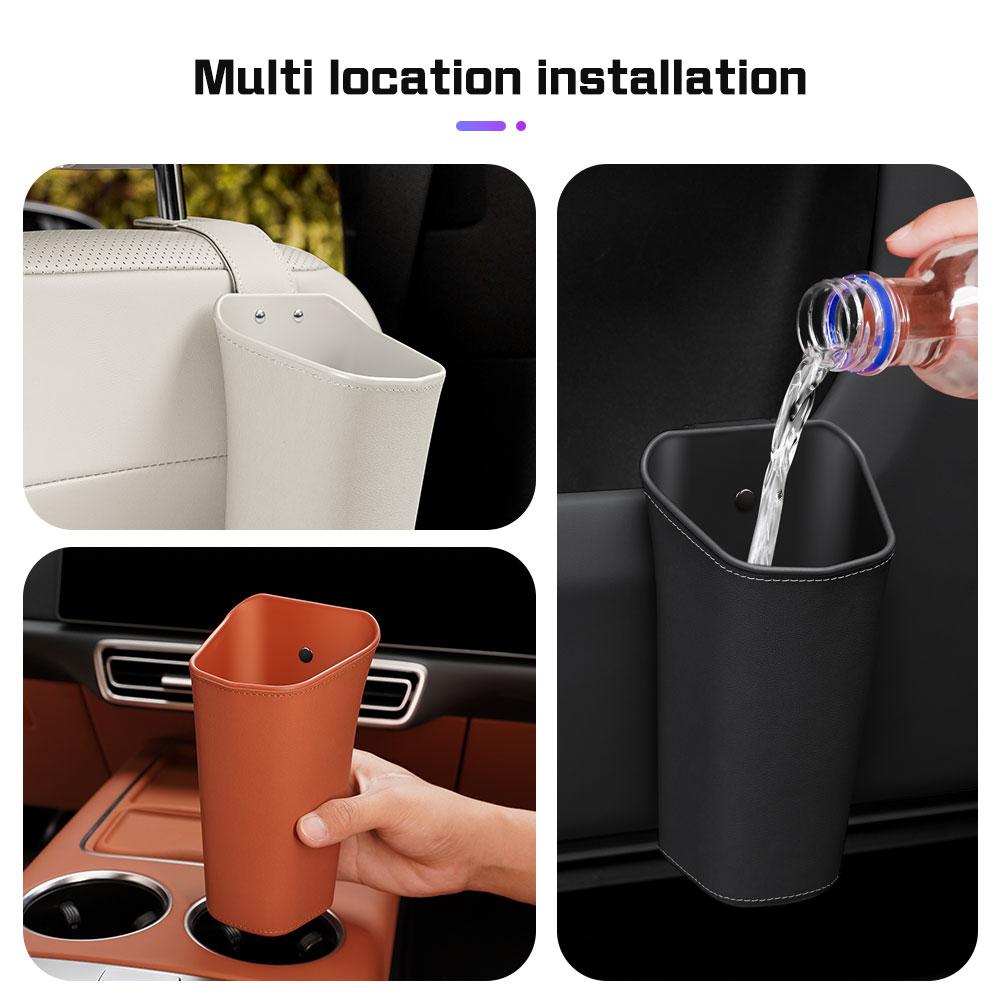 For BMW E38 E46 F15 E90 E92 E87 G20 G30 X1 Leather car door water cup holder backrest hanging storage box Waterproof Trash can