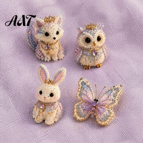 Progetto Creativo Pratico 1 Set Kit Fai da Te Animale 3D con Perline, Kit Artigianale Artistico con Perline con Istruzioni Decorative, Insetto Uccello Fata Fatto a Mano